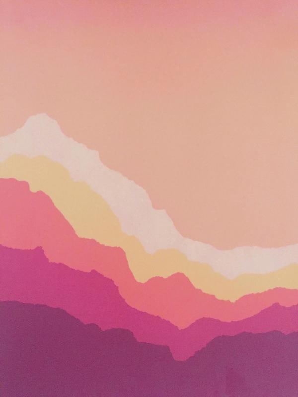 POSTMODERN 1980'S ANGELA AMAN RAINBOW RIDGE DIPTYCH LMT EDTN SILKSCREEN PRINTS - 7