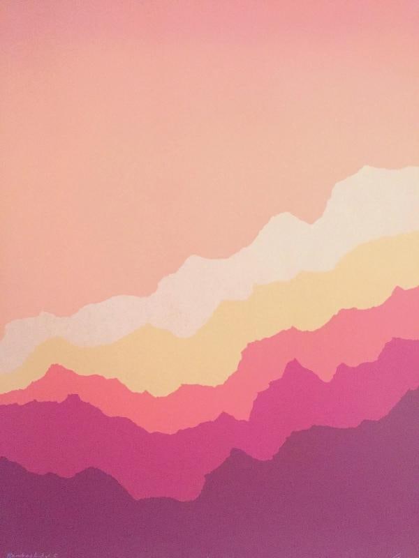 POSTMODERN 1980'S ANGELA AMAN RAINBOW RIDGE DIPTYCH LMT EDTN SILKSCREEN PRINTS - 8