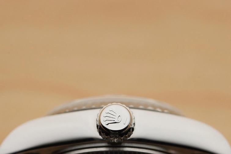 ROLEX LADIES DATEJUST 79174 SALMON ARABIC DIAL 18K WHITE GOLD STEEL WATCH - 9