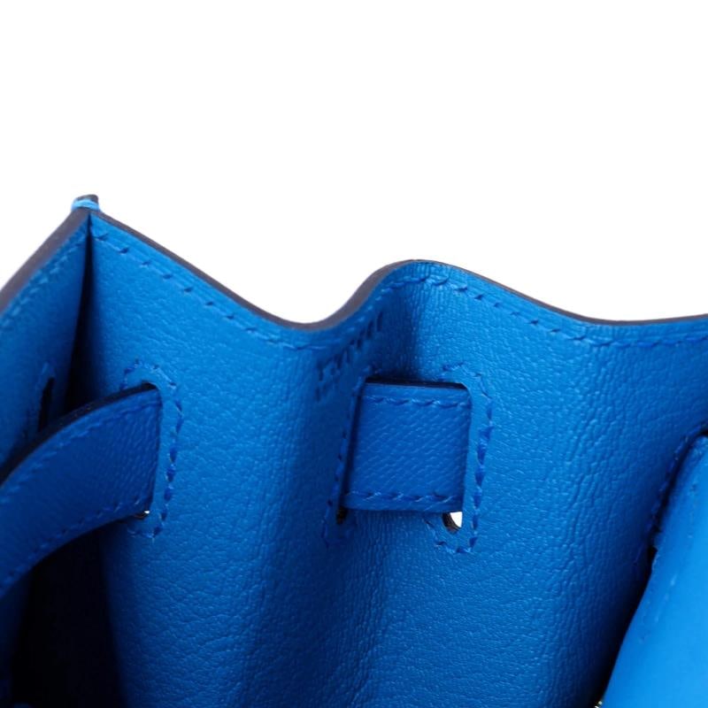 Hermes Kelly Handbag Blue Madame with Gold Hardware 28 - 8