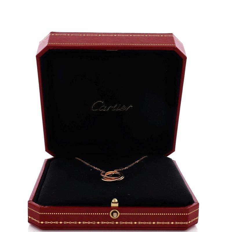 Cartier Trinity Pendant Necklace 18K Rose Gold with Pave Pink Sapphires - 2