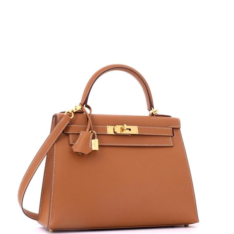 Hermes Kelly Handbag Brown Epsom with Gold Hardware 28 - 2