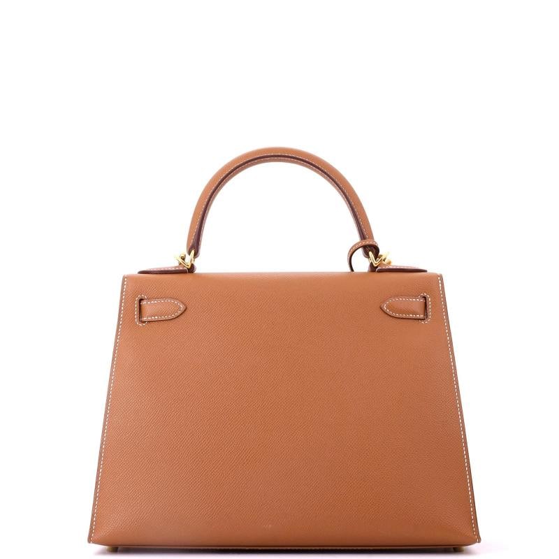 Hermes Kelly Handbag Brown Epsom with Gold Hardware 28 - 3