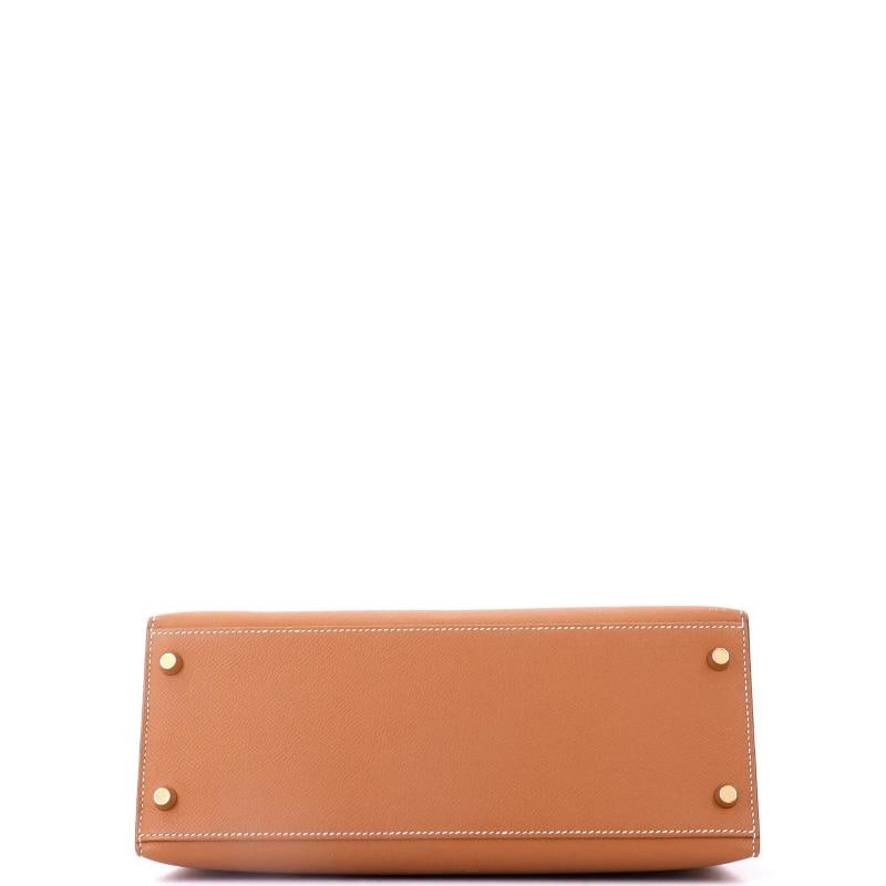 Hermes Kelly Handbag Brown Epsom with Gold Hardware 28 - 4