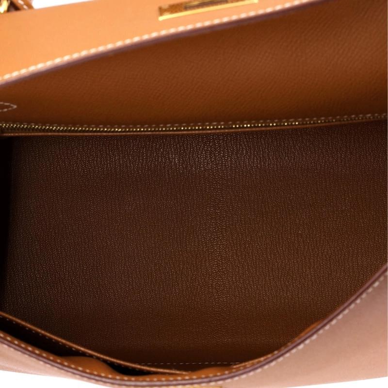 Hermes Kelly Handbag Brown Epsom with Gold Hardware 28 - 6