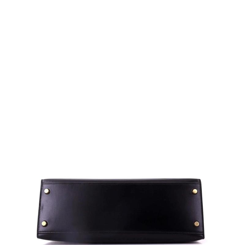 Hermes Kelly Handbag Black Box Calf with Gold Hardware 32 - 4