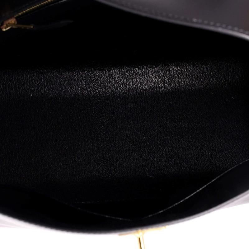 Hermes Kelly Handbag Black Box Calf with Gold Hardware 32 - 6