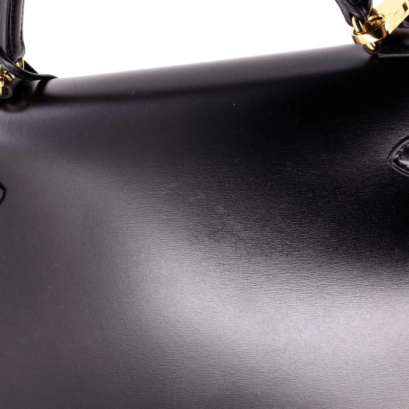 Hermes Kelly Handbag Black Box Calf with Gold Hardware 32 - 8