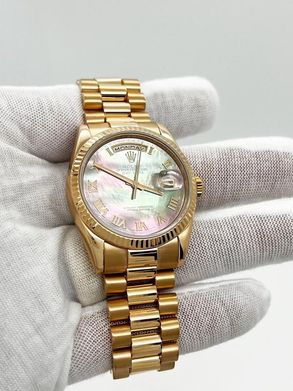 Rolex 118235 President Day Date Tahitian Mother Of Pearl 18K Rose Gold Box Paper - 11