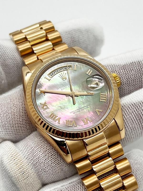 Rolex 118235 President Day Date Tahitian Mother Of Pearl 18K Rose Gold Box Paper - 12