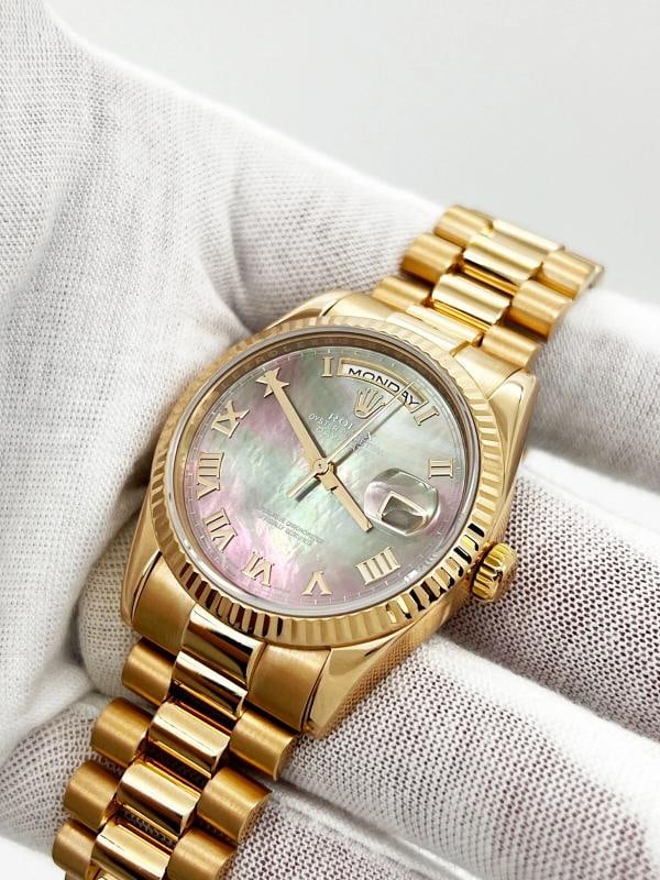 Rolex 118235 President Day Date Tahitian Mother Of Pearl 18K Rose Gold Box Paper - 13