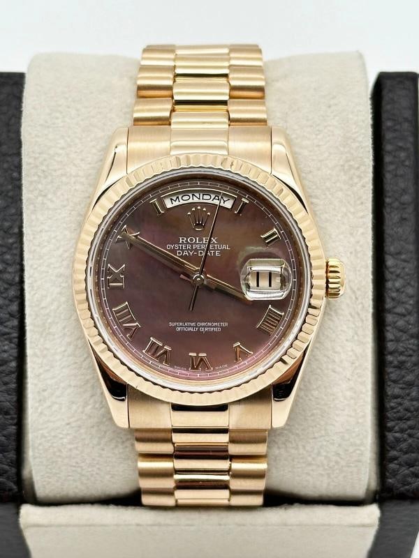 Rolex 118235 President Day Date Tahitian Mother Of Pearl 18K Rose Gold Box Paper - 2