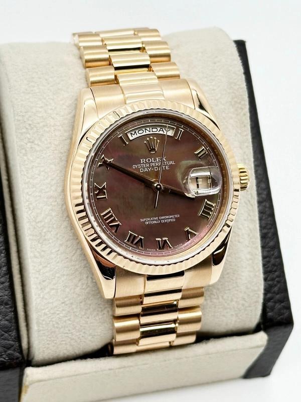 Rolex 118235 President Day Date Tahitian Mother Of Pearl 18K Rose Gold Box Paper - 4