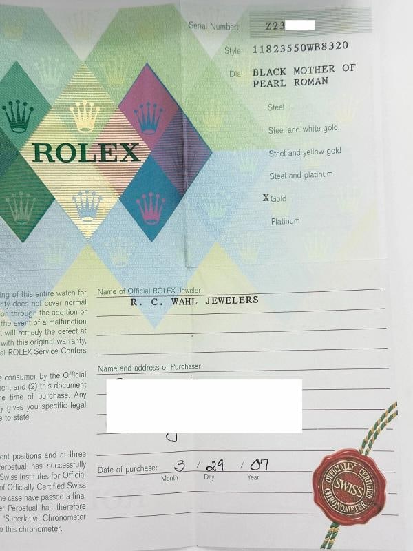 Rolex 118235 President Day Date Tahitian Mother Of Pearl 18K Rose Gold Box Paper - 5