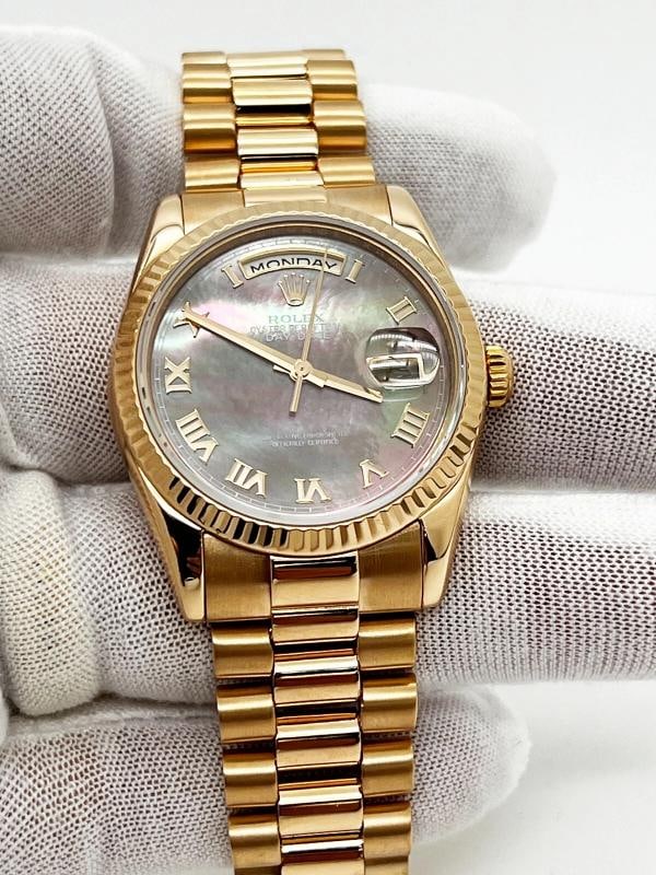 Rolex 118235 President Day Date Tahitian Mother Of Pearl 18K Rose Gold Box Paper - 9