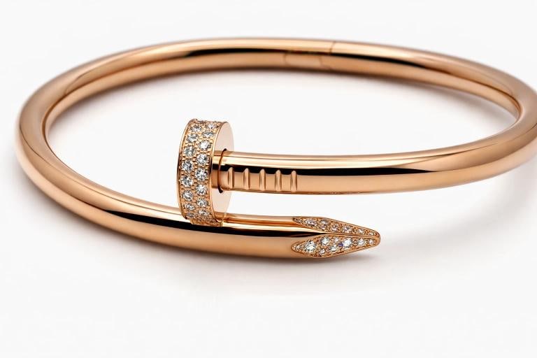 Cartier JUSTE UN CLOU 18k Rose Gold Diamond Bracelet CRN6721720 Box COA Size 20 - 11