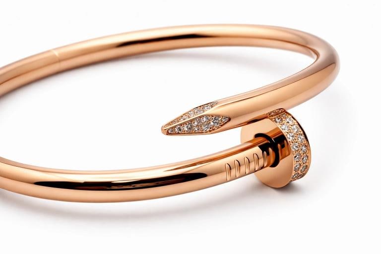Cartier JUSTE UN CLOU 18k Rose Gold Diamond Bracelet CRN6721720 Box COA Size 20 - 12