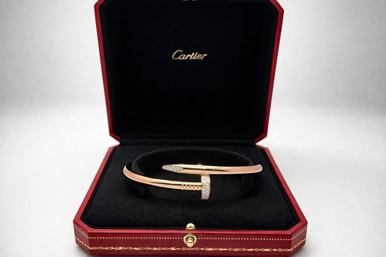 Cartier JUSTE UN CLOU 18k Rose Gold Diamond Bracelet CRN6721720 Box COA Size 20 - 5