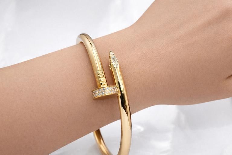 Cartier JUSTE UN CLOU 18k Rose Gold Diamond Bracelet CRN6721720 Box COA Size 20 - 6