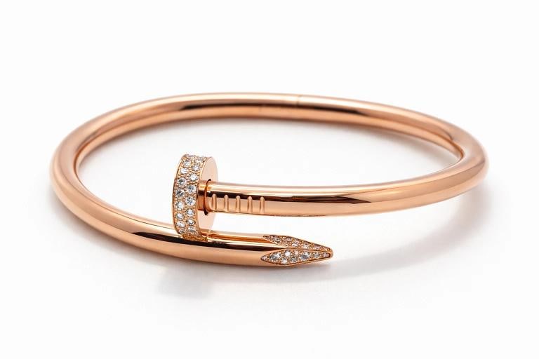 Cartier JUSTE UN CLOU 18k Rose Gold Diamond Bracelet CRN6721720 Box COA Size 20 - 7