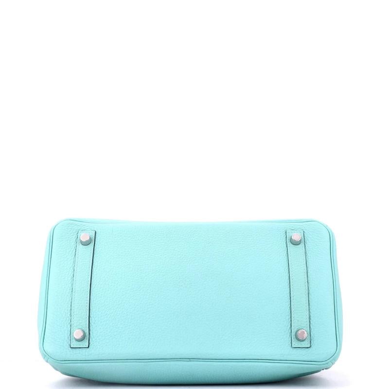 Hermes Birkin Handbag Blue Togo with Palladium Hardware 30 - 4