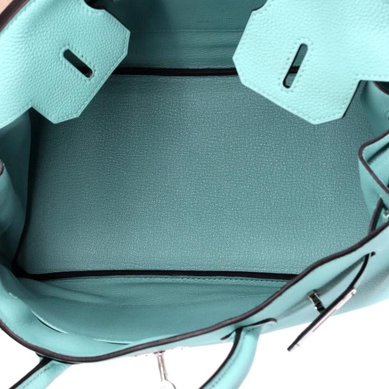 Hermes Birkin Handbag Blue Togo with Palladium Hardware 30 - 5
