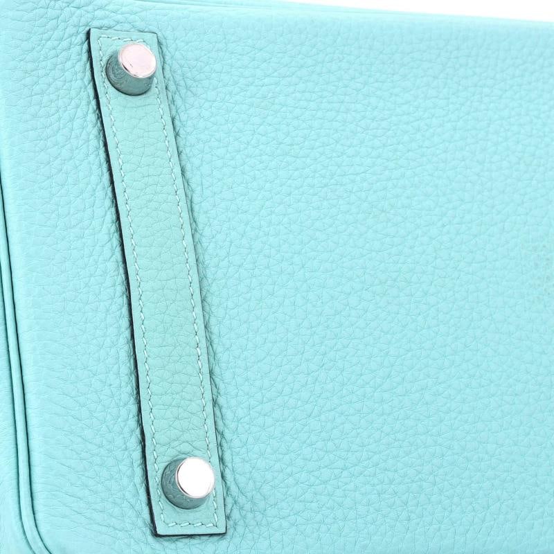 Hermes Birkin Handbag Blue Togo with Palladium Hardware 30 - 7