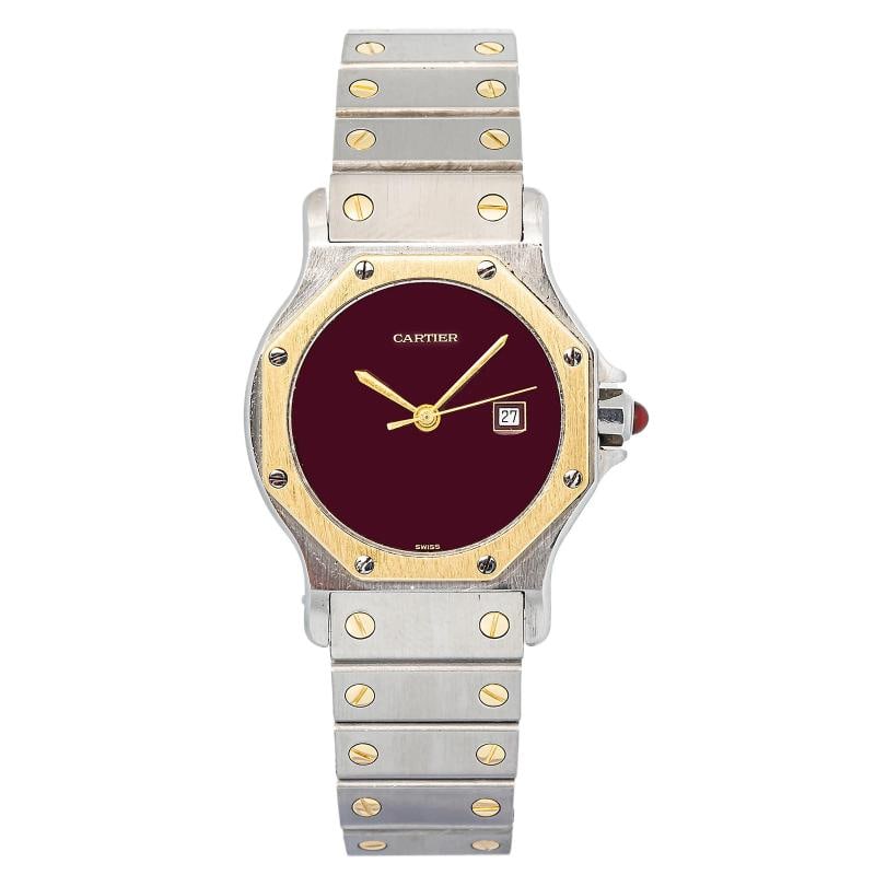 cartier Santos Octagonal 750265 Bracelet Stainless Steel Red Quartz 30mm: Case Size 30mm Wrist Fit 7 Inches Box No Papers No Condition Ã¢â‚¬â€ Pre Owned Full Specifications SKU Cartier#1744 Brand Cartier Model Santos Octagonal