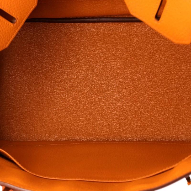 Hermes Birkin Handbag Orange Clemence with Gold Hardware 30 - 6