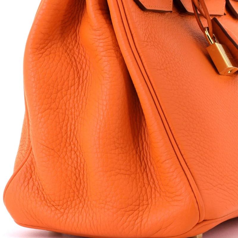 Hermes Birkin Handbag Orange Clemence with Gold Hardware 30 - 8