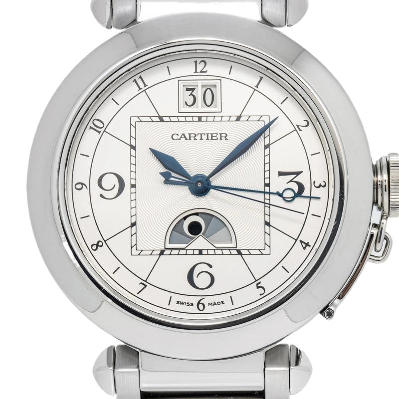 Cartier Pasha 2938/W3109255 Bracelet Steel Silver Arabic Auto 42mm: Case Size 42mm Wrist Fit 6.25 inches Box No Papers No Condition Ã¢â‚¬â€ Good Full Specifications SKU Cartier#1434 Brand Cartier Model Pasha Reference