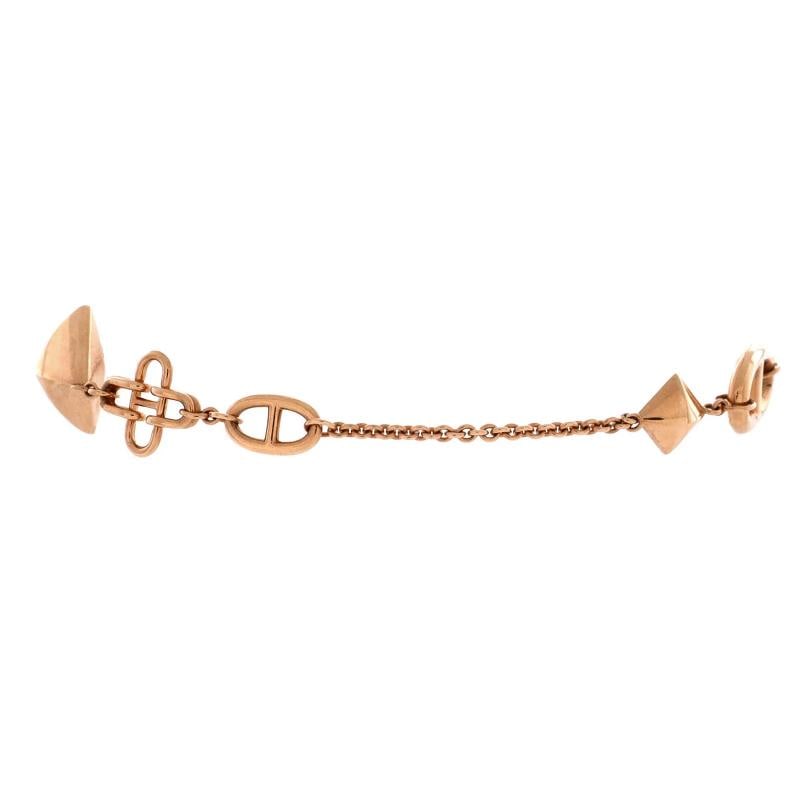 Hermes Ronde Multi Bracelet 18K Rose Gold: Condition: Pre-owned - Good,Brand: Hermes,Main Stone: Unknown,Metal: 18K Rose Gold,Metal Purity: 18K,Style: Bracelet,Type: Bracelet,Color: Rose Gold,Material: 18K Rose Gold