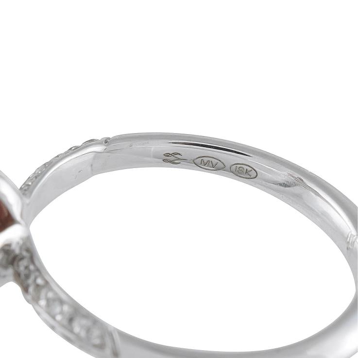 18K White Gold 0.10ct Diamond and Conch Pearl Ring - 4