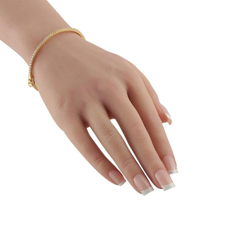14K Yellow Gold 1.12ct Diamond Bangle Bracelet - 2