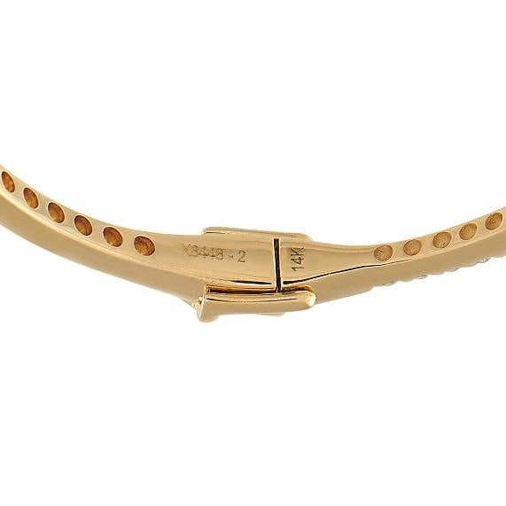 14K Yellow Gold 1.12ct Diamond Bangle Bracelet - 3