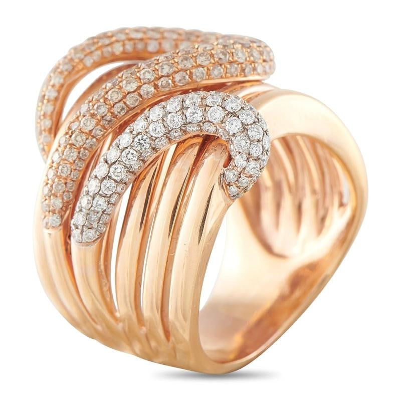 18K Rose Gold 2.50ct White and Colored Diamond Ring - 2