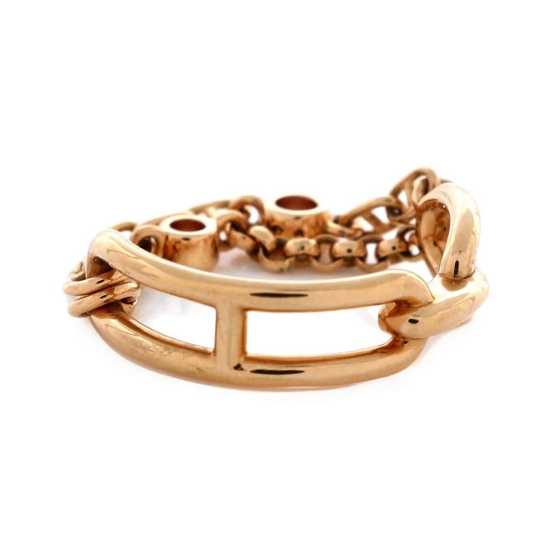 Hermes Chaine d'Ancre Chaos Ring 18K Rose Gold with Diamonds Small - 2