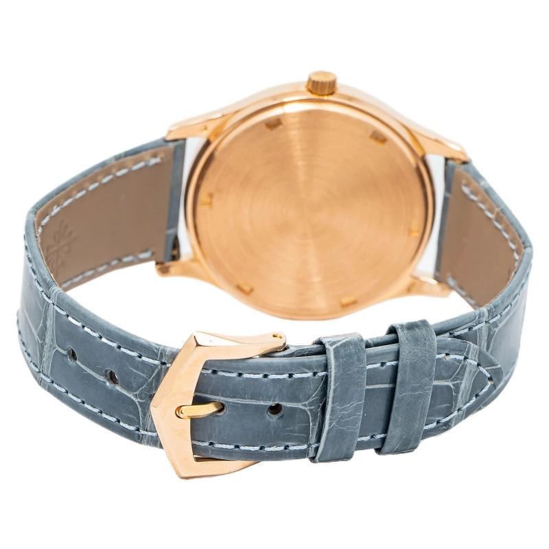 Patek Philippe Geneve 3998R Papers Leather Strap Rose Gold Ivory Dial Index 34mm - 5