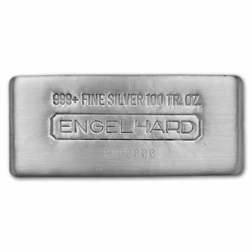 100 oz Silver Cast Bar - Engelhard Revived: Brand: Engelhard,MPN: 327692,Year: N/A,Fineness: 0.999,Denomination: N/A,Circulated/Uncirculated: None,Certification: Uncertified,Country of Origin: United States