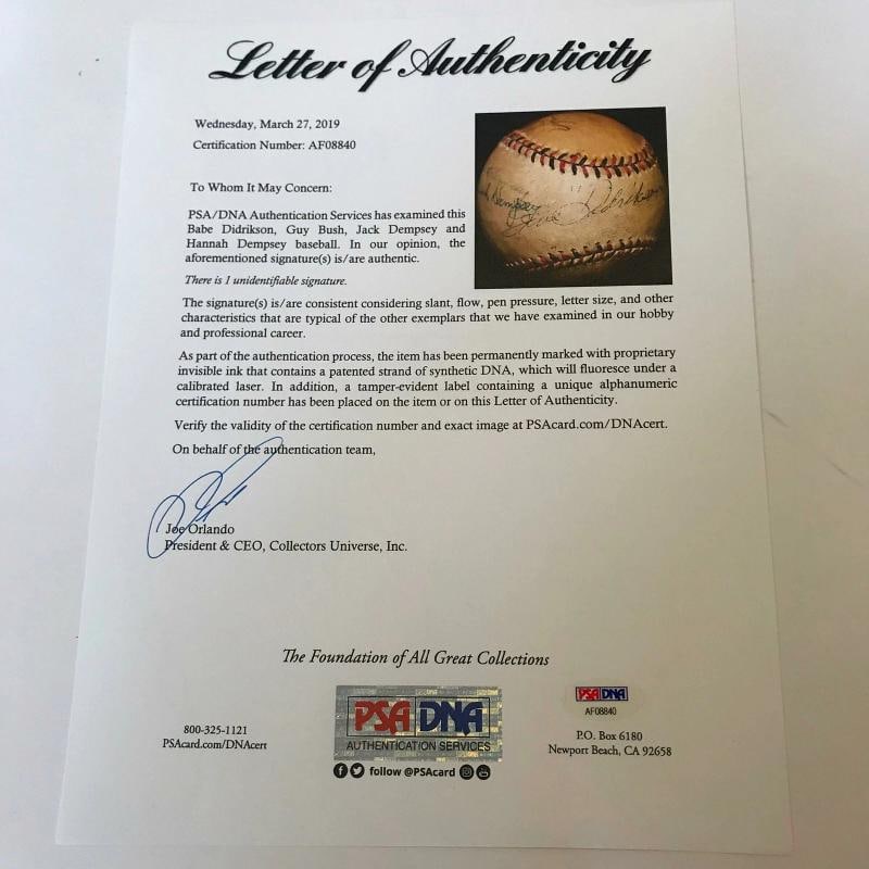Babe Didrikson Zaharias & Jack Dempsey Signed 1932 Baseball PSA DNA & JSA COA - 4