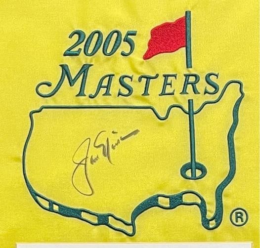 Jack Nicklaus signed 2005 Masters Pin Flag -6X Champ Cards Framed 26x26- PSA LOA - 3
