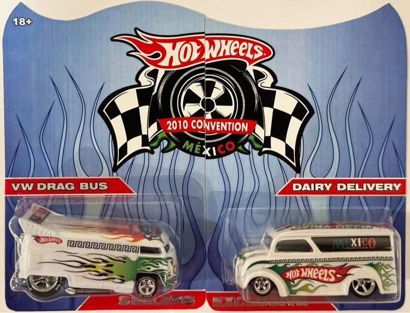 VW DRAG BUS & Dairy Delivery Hot Wheels 2010 Mexico Convention 1 of 80 Sellers - 2