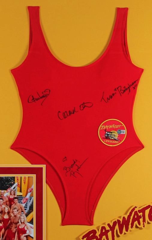 Baywatch (4) Nolin, Electra, Bingham & Roderick Signed & Framed Swimsuit BAS Wit - 2