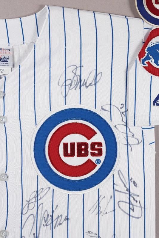 2015 Chicago Cubs Team Signed Framed Jersey 20 Signatures JSA COA - 2