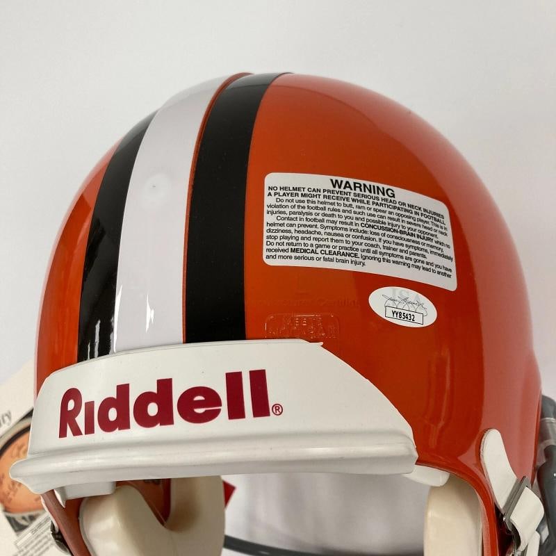 Jim Brown Cleveland Browns Hall Of Fame Legends Signed Full Size Helmet JSA COA - 10