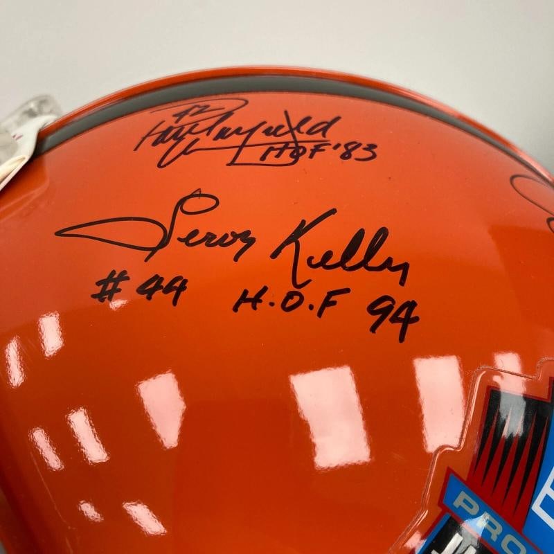 Jim Brown Cleveland Browns Hall Of Fame Legends Signed Full Size Helmet JSA COA - 6