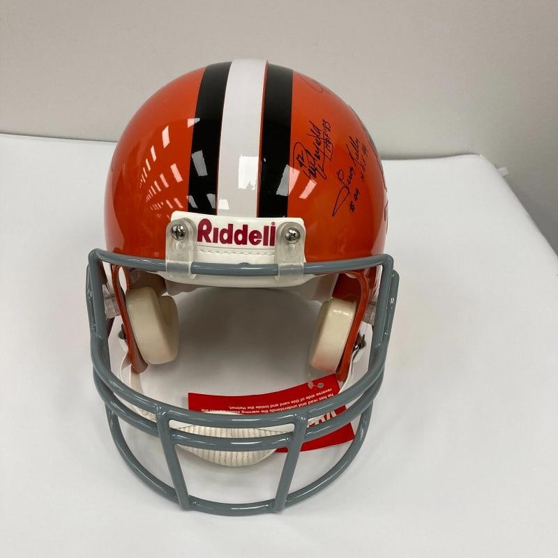 Jim Brown Cleveland Browns Hall Of Fame Legends Signed Full Size Helmet JSA COA - 8