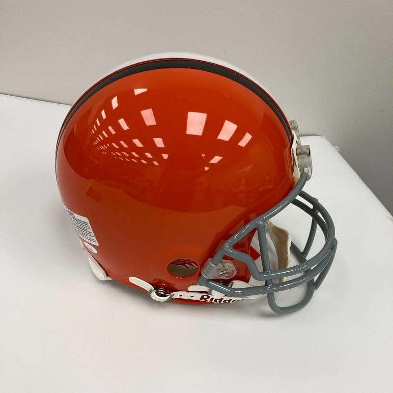 Jim Brown Cleveland Browns Hall Of Fame Legends Signed Full Size Helmet JSA COA - 9