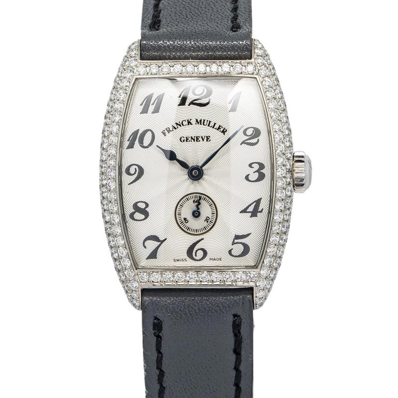 Franck Muller Cintree Curvex 1750S6D Strap White Gold Silver Arabic 25mm: Case Size 25mm Wrist Fit 7.24 inches Box No Papers No Condition Ã¢â‚¬â€ Good Full Specifications SKU Franck#101 Brand Franck Muller Model Cintree Curvex Refe