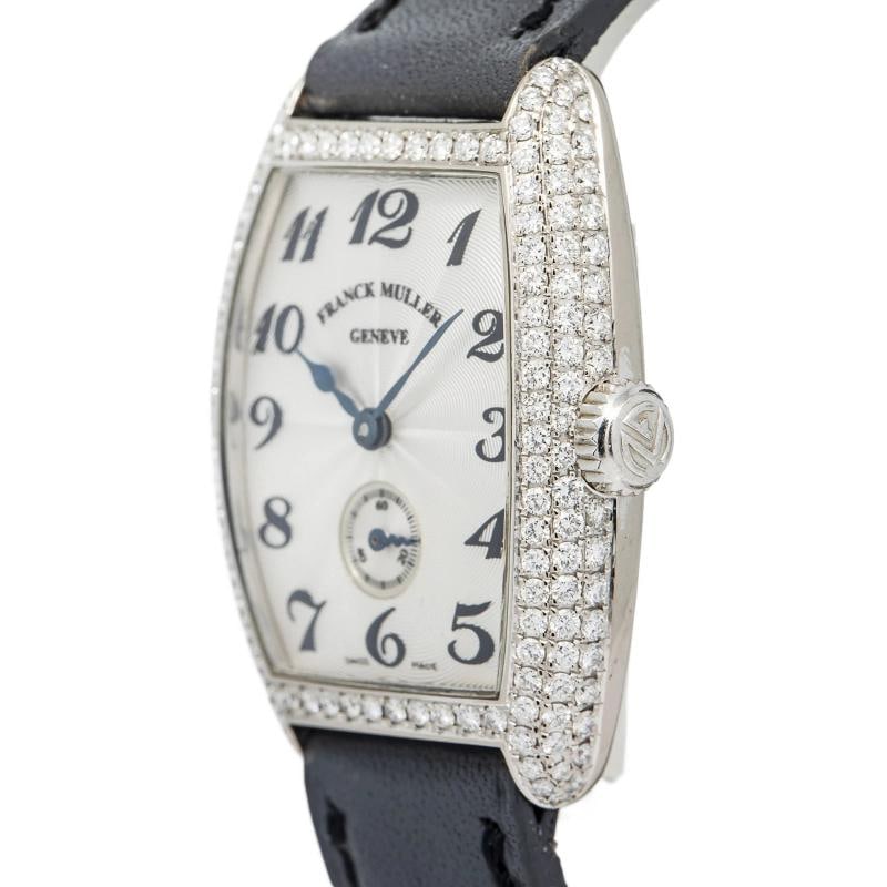Franck Muller Cintree Curvex 1750S6D Strap White Gold Silver Arabic 25mm - 3